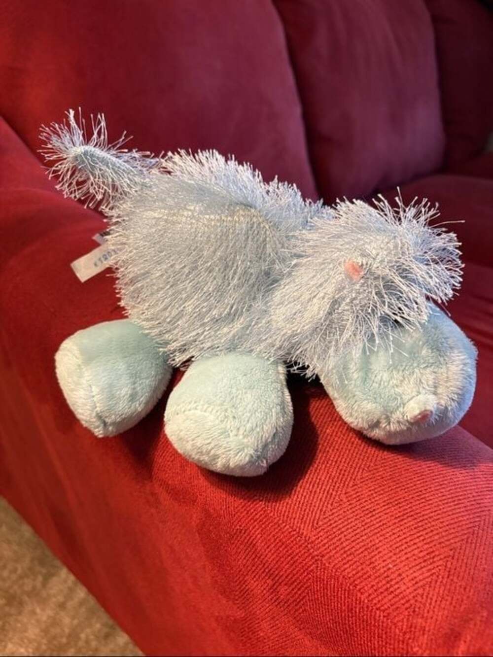 GANZ Shimmery Pale Blue Fringe Plush Hippo